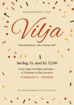 Navnefest med konfetti — Ribe