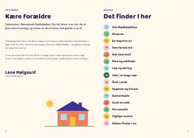 Side 2–3 af Forældrehåndbog for daginstitution – 32 sider
