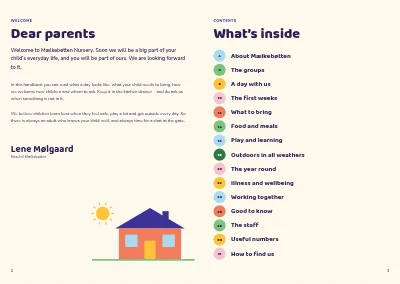 Pagine 2–3 di Parent handbook for a nursery – 32 pages