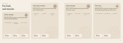 Pages 4–5 of Treatments and prices for a massage clinic – 12 pages
