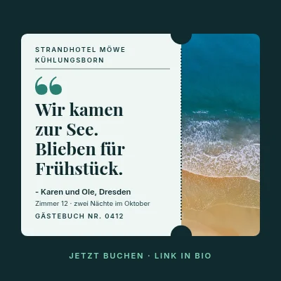 Strandhotel — Zitat aus dem Gästebuch