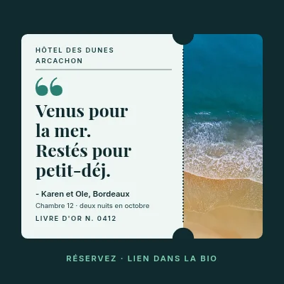 Hôtel en bord de mer — citation du livre d'or