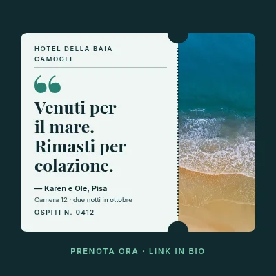 Hotel sul mare — frase dal libro degli ospiti