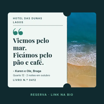 Hotel à beira-mar — citação do livro de visitas