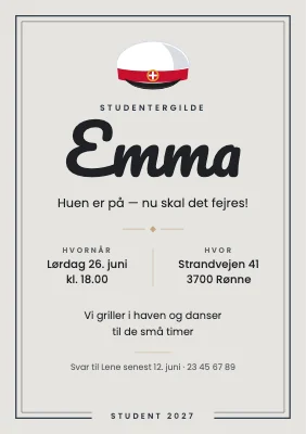 Studentergilde — huen er på