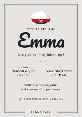 Fête de fin d’études — la casquette est posée