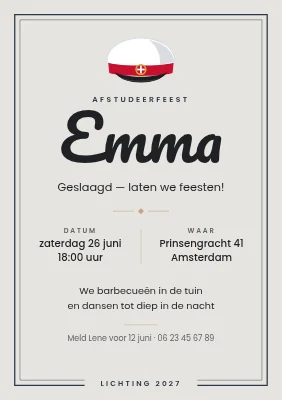 Afstudeerfeest — de hoed is op