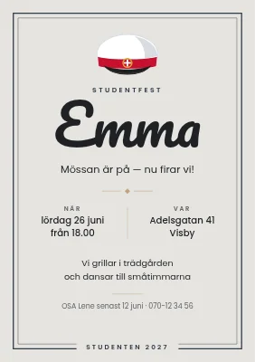 Examensfest — mössan är på