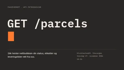 Side 1 av API-introduksjon — utviklertreff