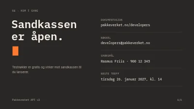 Side 6 av API-introduksjon — utviklertreff