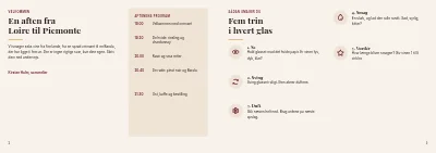 Side 2–3 af Smagehæfte til vinsmagning – 16 sider