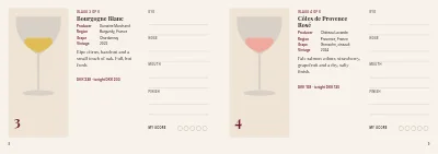 Pages 8–9 of Tasting booklet for a wine tasting – 16 pages