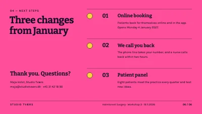 Page 6 of Service design — patient journey