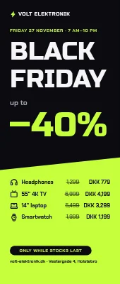 Electronics shop roll-up — Black Friday
