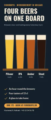 Brewery roll-up — four beers on one board