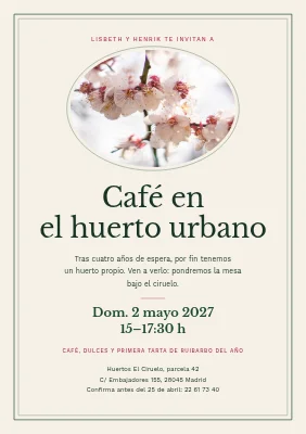 Invitación a un café en el huerto urbano
