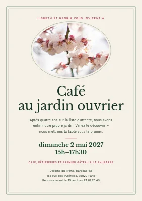 Invitation café au jardin ouvrier