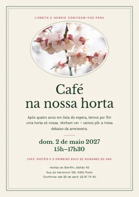 Convite para café na horta comunitária