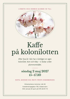 Kaffeinbjudan till kolonilotten