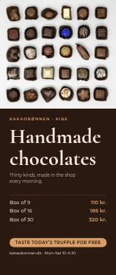 Chocolatier roll-up — handmade chocolates