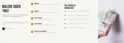Side 2–3 af Brochure og farvekort for malerfirma – 8 sider