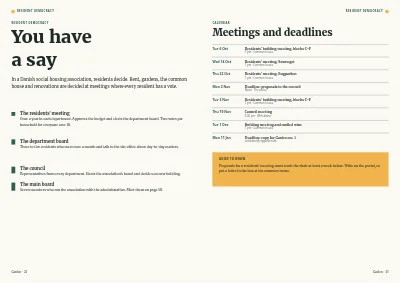 Pages 22–23 of Member magazine for a housing association – 64 pages