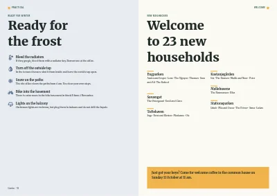Pages 52–53 of Member magazine for a housing association – 64 pages