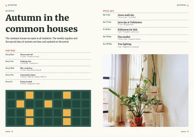 Pages 14–15 of Member magazine for a housing association – 64 pages