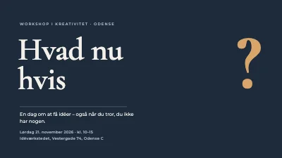 Side 1 af Kreativ workshop — Hvad nu hvis