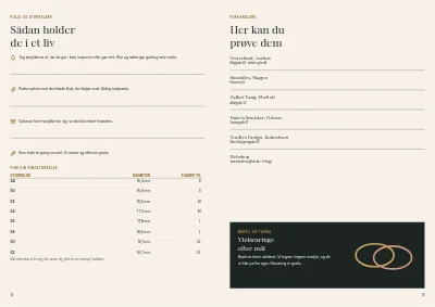 Side 14–15 af Kollektionskatalog for smykkedesigner – 16 sider