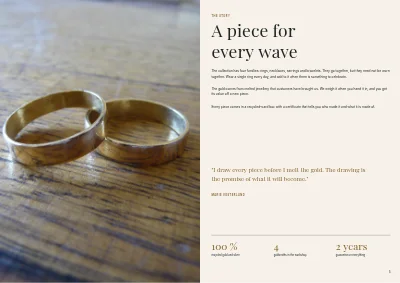 Σελίδες 4–5 του Collection catalogue for a jewellery designer – 16 pages