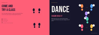 Cover of Season programme for a dance school – 16 pages