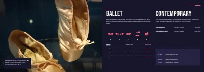 Pages 4–5 of Season programme for a dance school – 16 pages