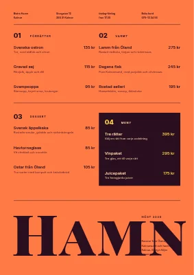 Bistro — höstmeny