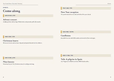 Pages 8–9 of Parish magazine – 32 pages
