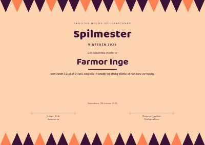 Diplom — brætspilsmester