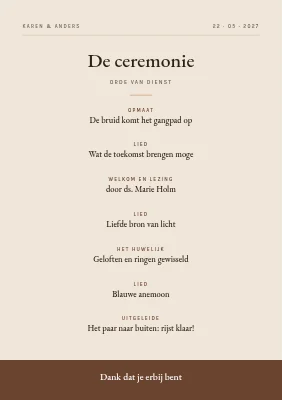 Pagina 2 van Bruiloftsliedjesboekje — klassieke witte roos