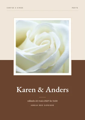 Página 1 de Livro de canções de casamento — rosa branca clássica