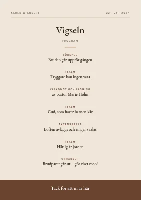 Sida 2 av Bröllopssånghäfte — klassisk vit ros