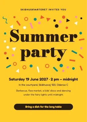 Summer party in the courtyard — confetti