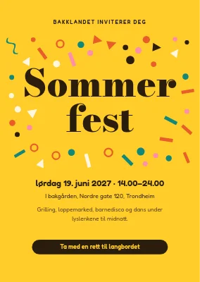 Sommerfest i bakgården — konfetti
