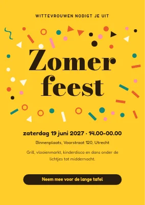 Zomerfeest op de binnenplaats — confetti