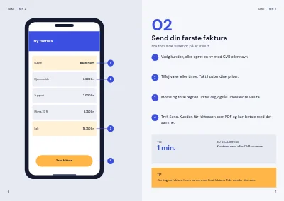 Side 6–7 af Brugerguide til app for små virksomheder – 20 sider