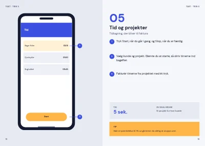 Side 12–13 af Brugerguide til app for små virksomheder – 20 sider