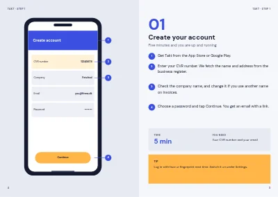 Pages 4–5 of User guide to an app for small businesses – 20 pages