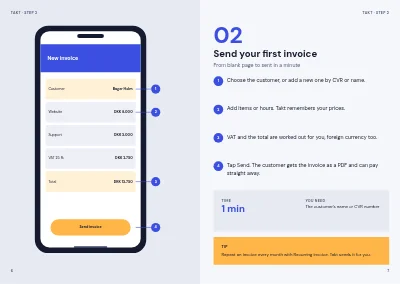 Pages 6–7 of User guide to an app for small businesses – 20 pages