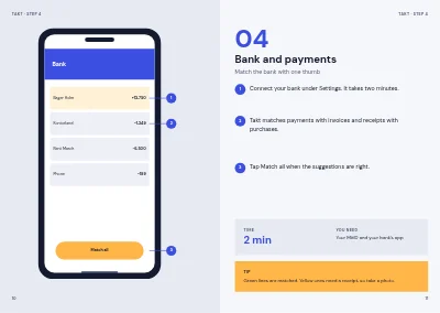 Pages 10–11 of User guide to an app for small businesses – 20 pages