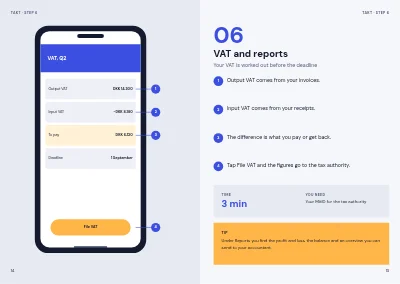 Pages 14–15 of User guide to an app for small businesses – 20 pages