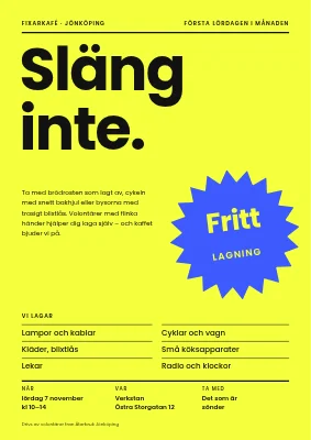 Reparationscafé — släng inte det
