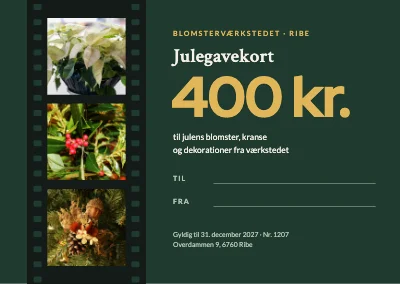 Julegavekort — blomsterhandel